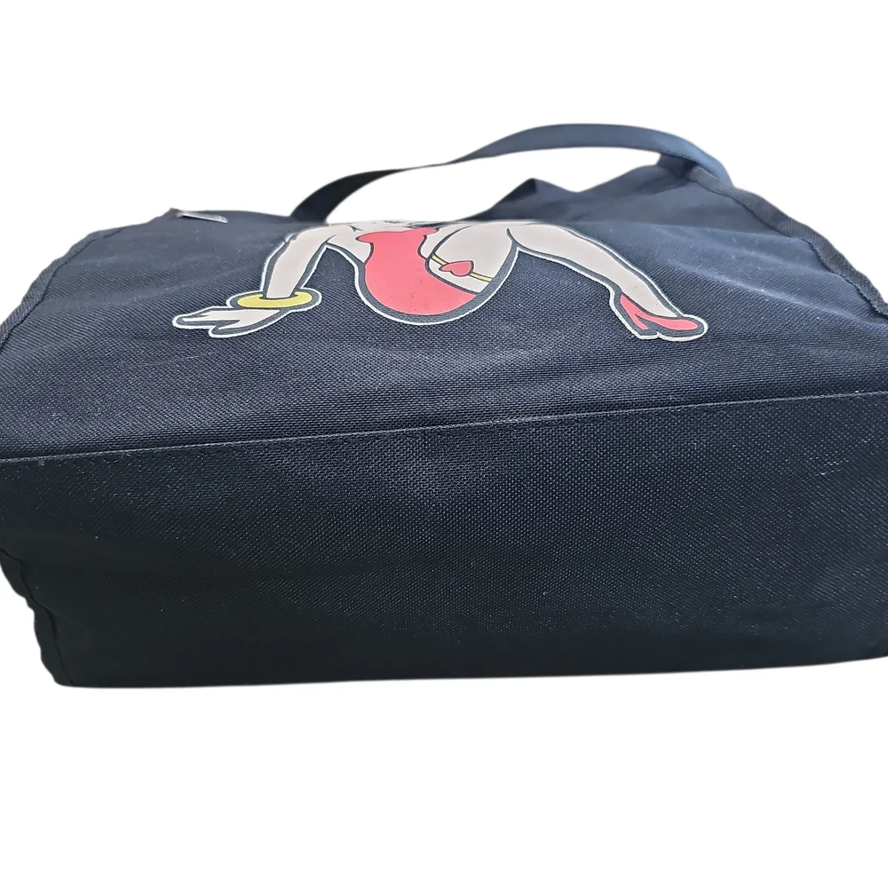 Black Tote Bag with Betty boop Cartoon Design - Picture 12 of 12